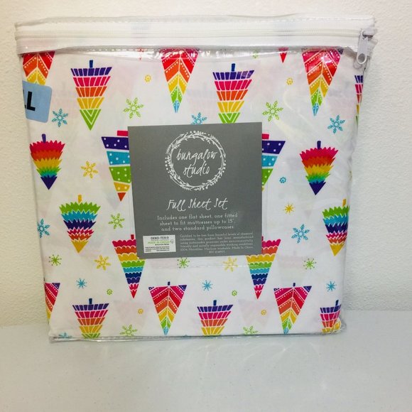 Bungalow Studio Primary Color Christmas Tree Full Sheet Set - Picture 2 of 3